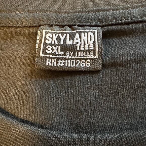 NWOT Skyland Tees Men's Size 3 XL Graphic Print Black Short Sleeve T Shirt - Picture 5 of 6